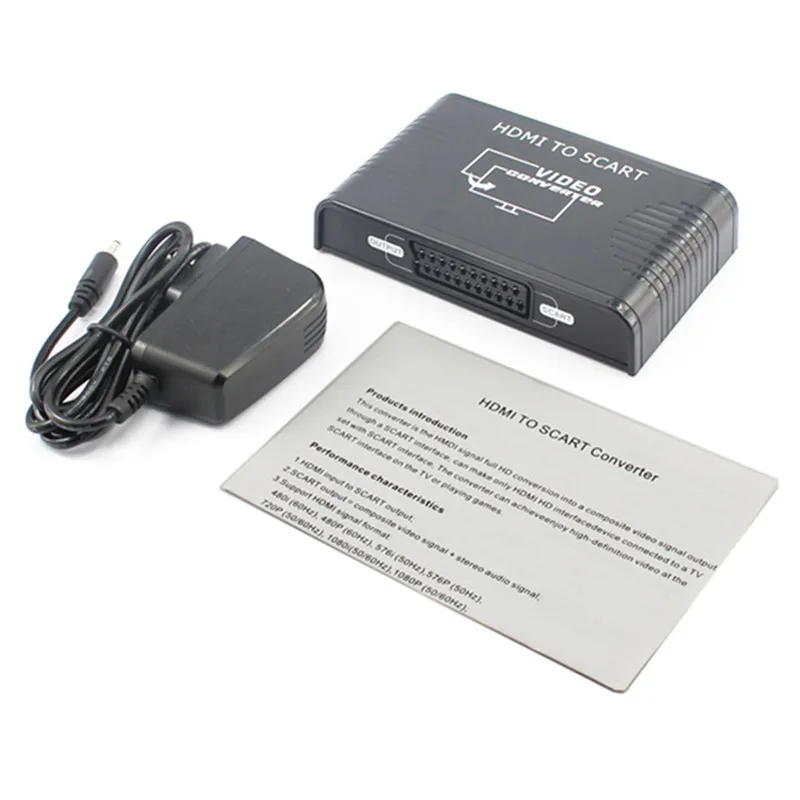 THDMI to Scart Converter Adapter Full HD1080P Composite Video+Stereo Audio Female Connector for STB PS4 DVD Player Free Shipping (5)