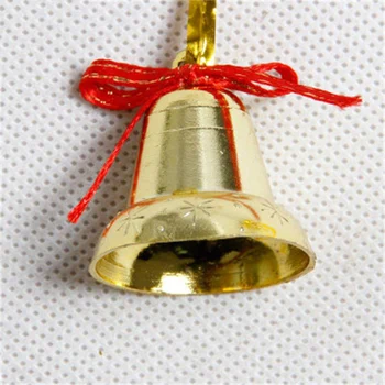 

2020 Navidad9Pcs/set Christmas Golden Plastic Decorative Suspension Bells Christmas Crafts Jingle Bells Festival Home Decoration