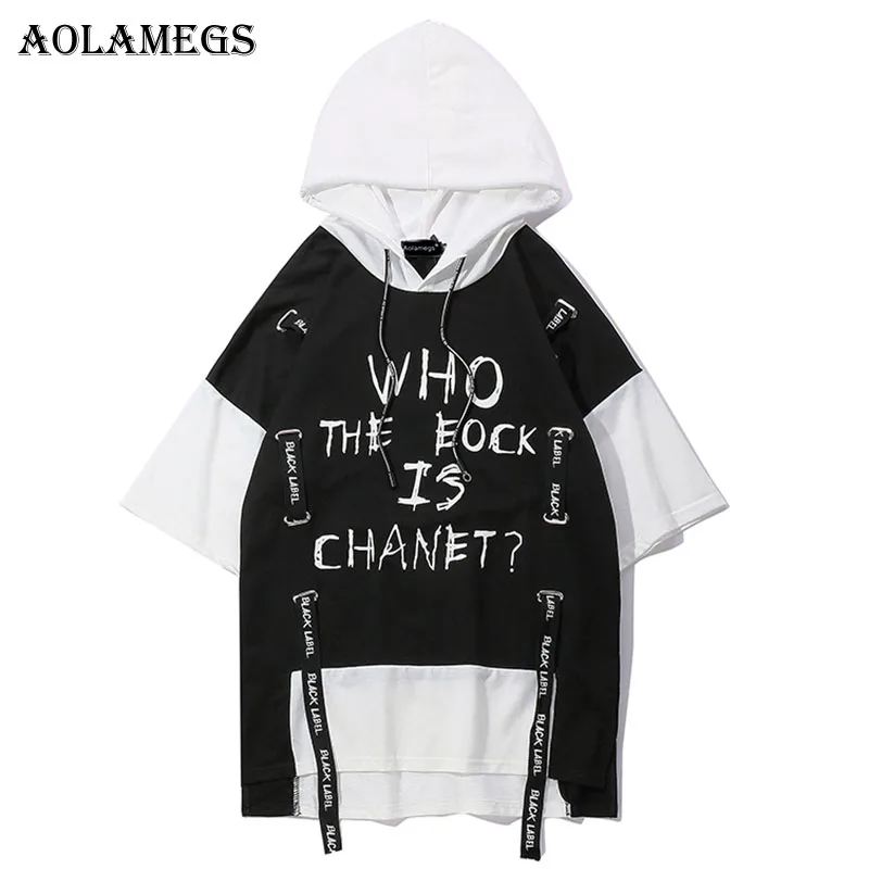 Mens Thumb Hole Cuffs Fashion Longline Crewneck Hip-Hop Rock T-Shirt