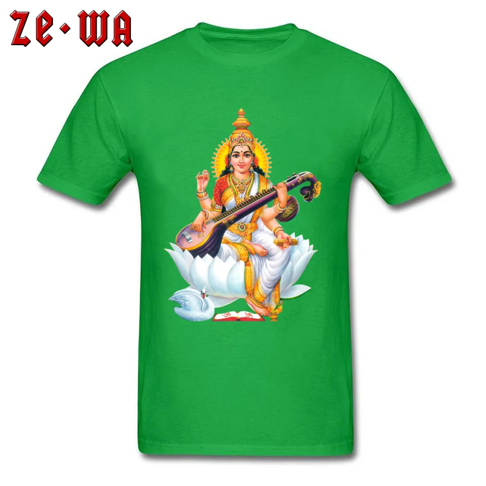 Custom shiva ganesha saraswati201897Y O Neck Tshirts Summer Autumn Tees Short Sleeve for Men Cute Pure Cotton Printing T Shirts shiva ganesha saraswati201897Y green