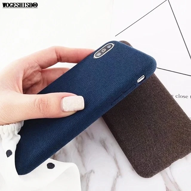Ultra-thin Canvas Cloth Soft Silicone Phone Case For iPhone 6 6S 7 Plus X 3