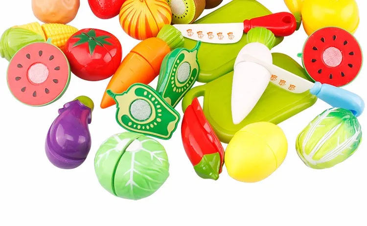 Лидер продаж пластик кухня еда фрукты овощи резка дети Ролевые Игры развивающие игрушки Детская безопасность детская кухня игрушечные л