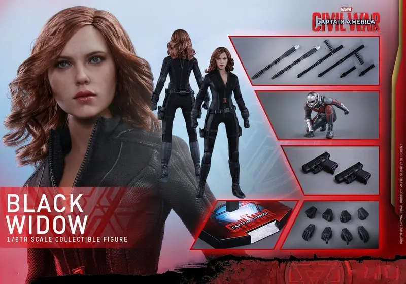 HT горячие игрушки MMS365 1/6 Капитан Америка 3 Civil War Black Widow 5,0 1" Коллекционная фигурка