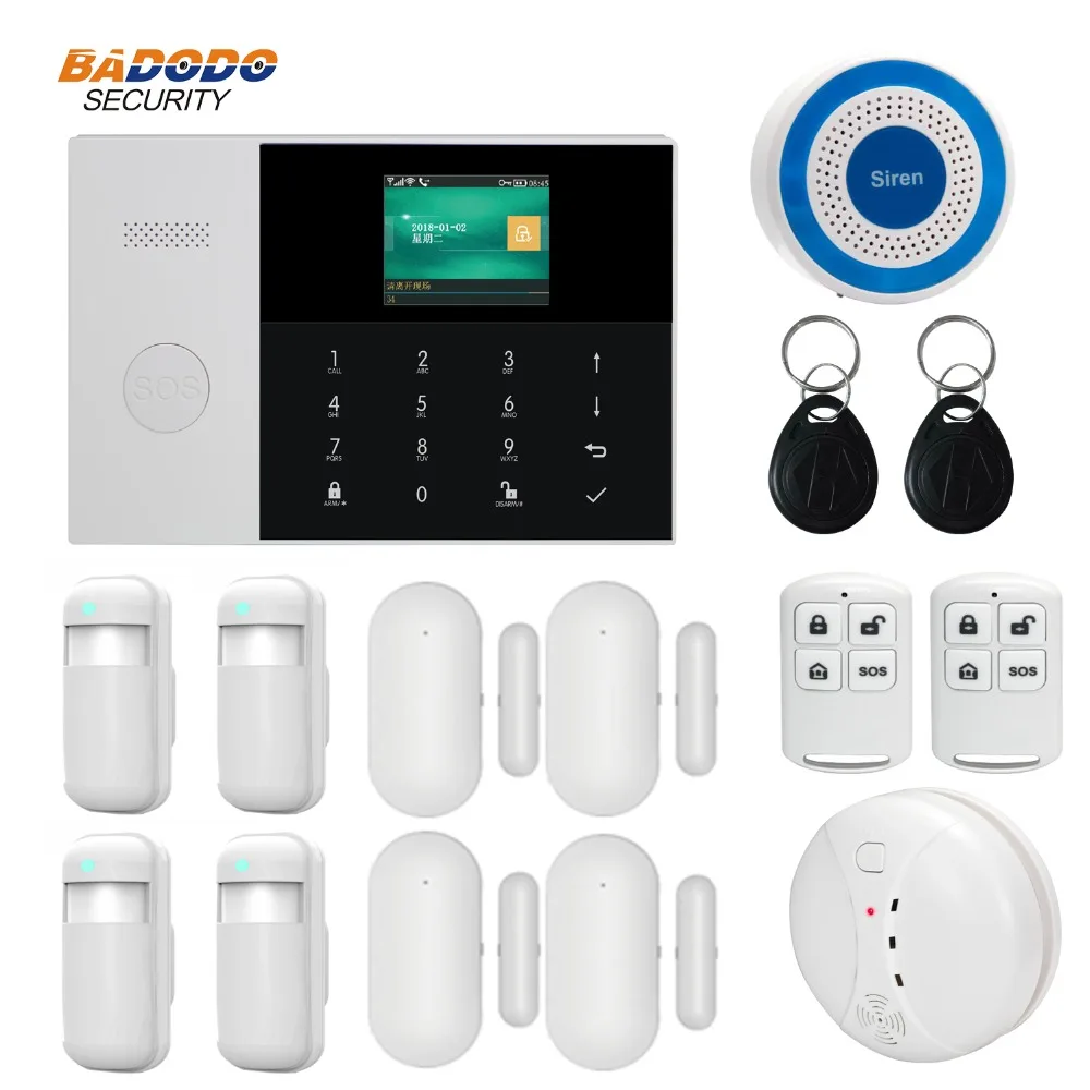 

Dual network Wireless WiFi 3G WCDMA GSM GPRS home Alarm system APP remote control with 2.4 inch LCD for smart Home Security