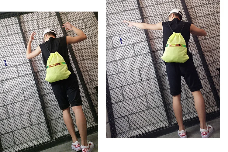 Модный рюкзак на шнурке, Сумка с дышащей сеткой, рекламная спортивная сумка, сумки для спортзала