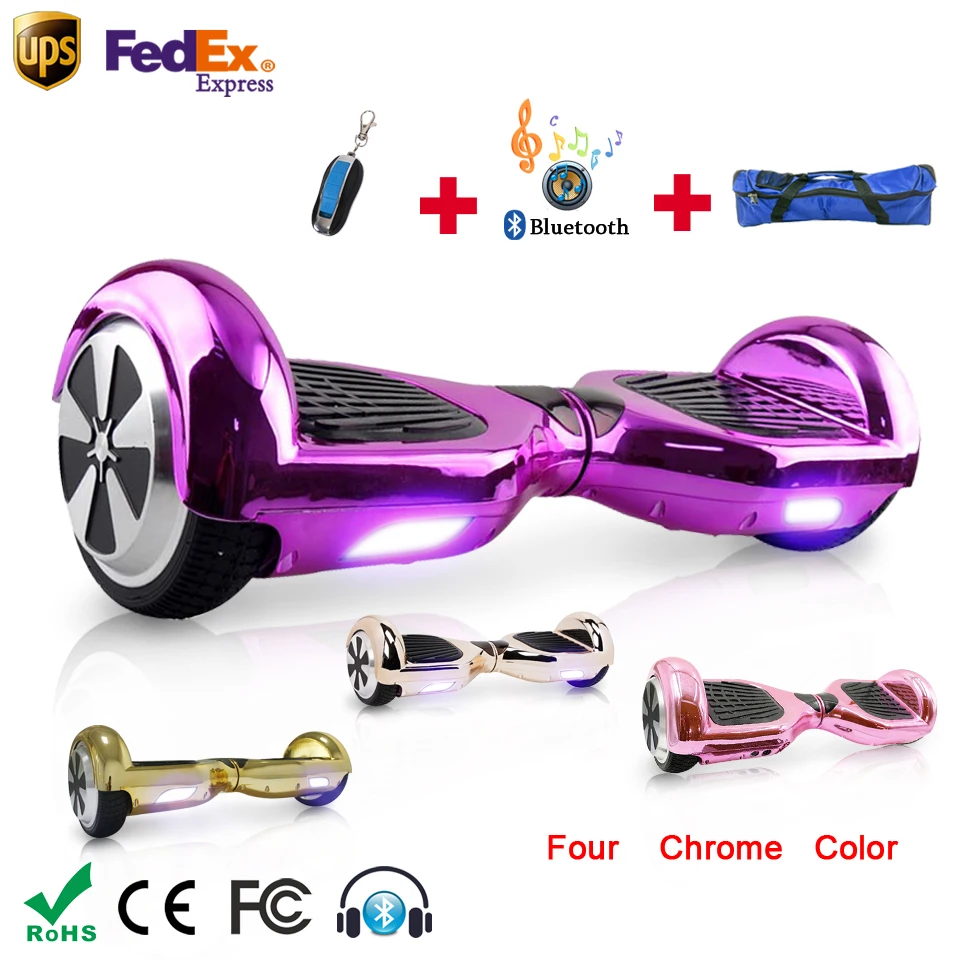 

Electro scooter two wheel smart hoverboard bluetooth Chrome oxboard skateboard free shipping 2-6 days of delivery plated Colors
