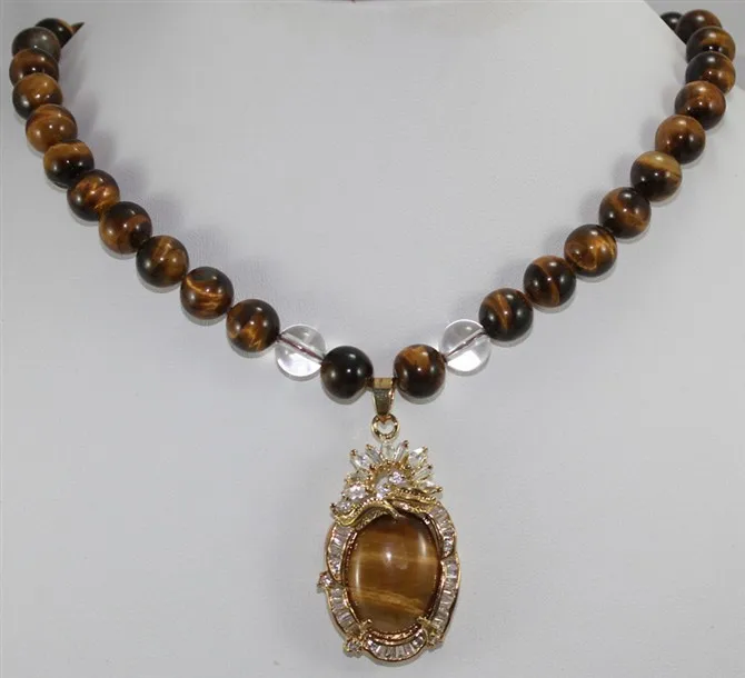 

Wholesales -Jewelry beautiful tiger eye stone & heart shape pendant necklace free shipping