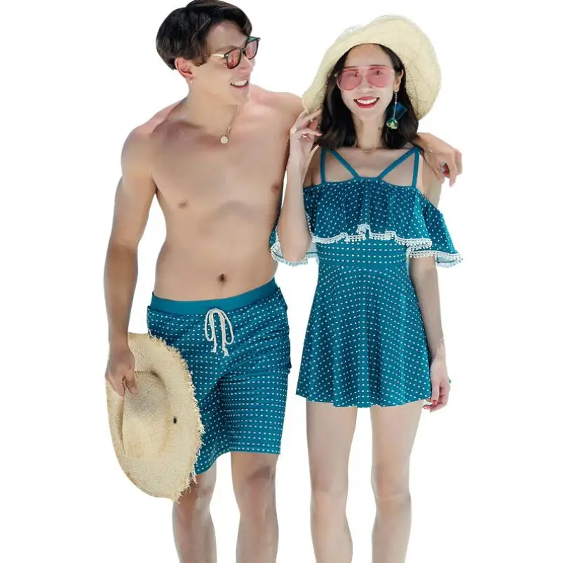 

2019 New Men's Board Shorts Lover Shorts Couple Beach Wear Swimsuit Women Board Shorts Bikini Sets Couple Swimwear Sexy Bikinis