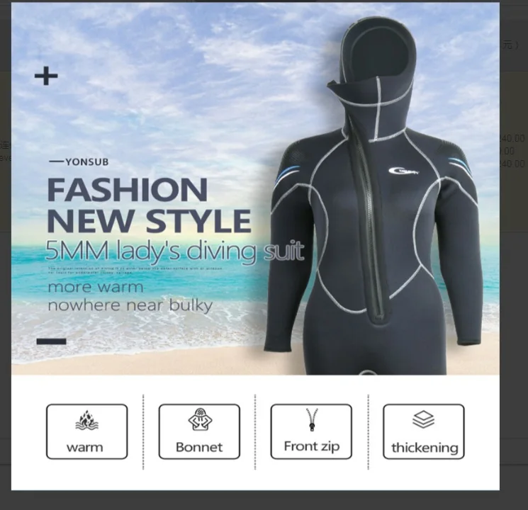 

Scuba Front Zipper 5MM Long Sleeves Neoprene Men Diving Snorkeling Wetsuit Underwater Hunting Surfing Swimsuit