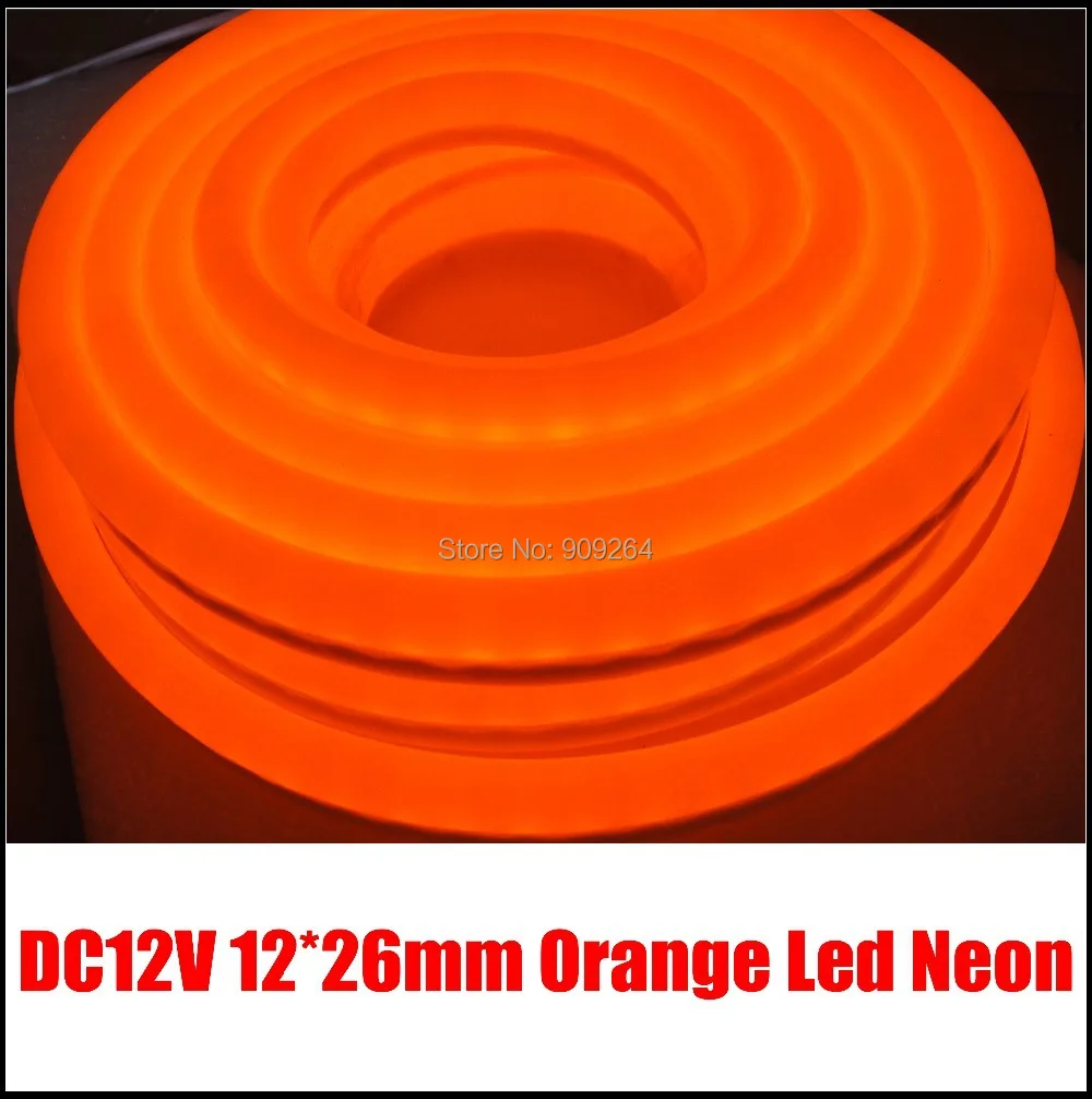 Orange color led neon flex, DC12V, size 12*26mm, brand new led neon