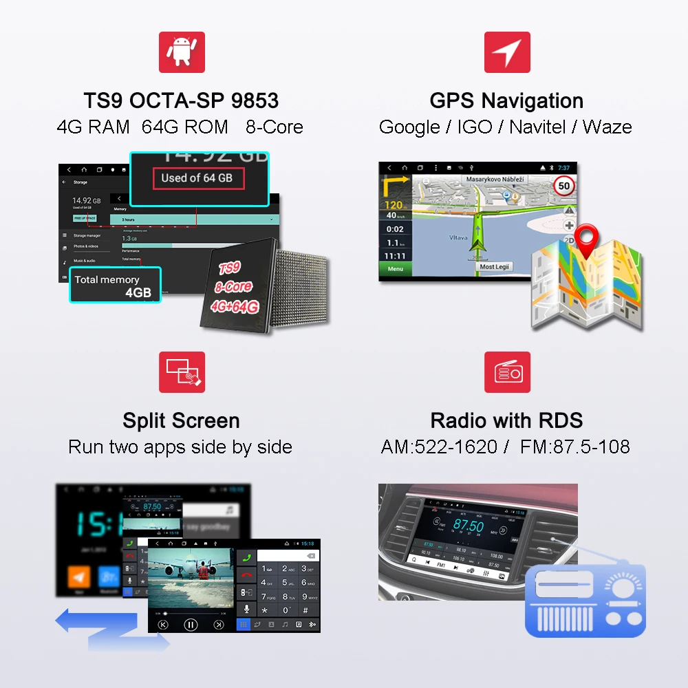 Excellent BONROAD Android Car Multimedia Player Stereo For For Mercedes/Benz/E-Class/W211 W219 W463 CLS350 CLS500 CLS55 E200 E220 E240 E27 2