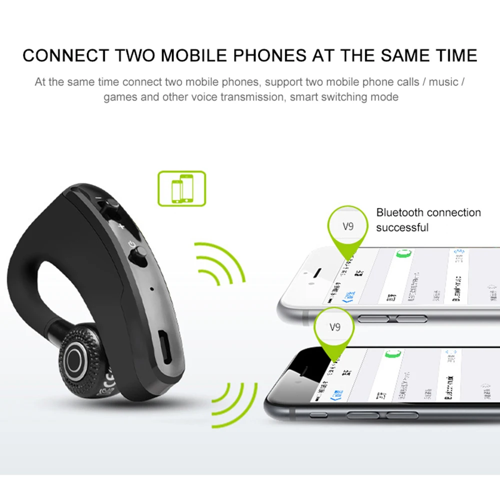 V9 Handsfree Беспроводные наушники беспроводные Bluetooth с микрофоном активное