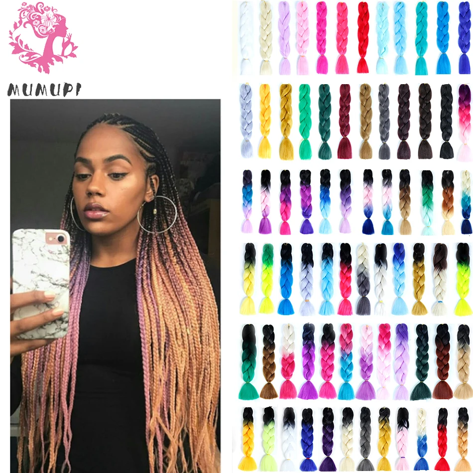 MUMUPI Kanekalon Jumbo Braid Hair 24inch Crotchet Braids ...