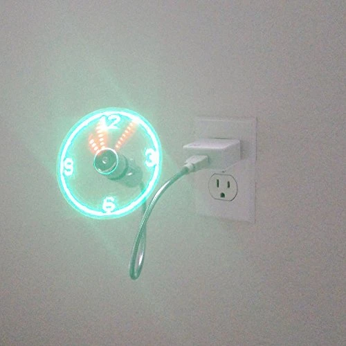 Adjustable USB Gadget USB Clock Fan Desktop LED Light Cooling Gadget with Flexible cord USB Powered Adjustable USB Gadget USB Clock Fan Desktop LED Light Cooling Gadget with Flexible cord USB Powered