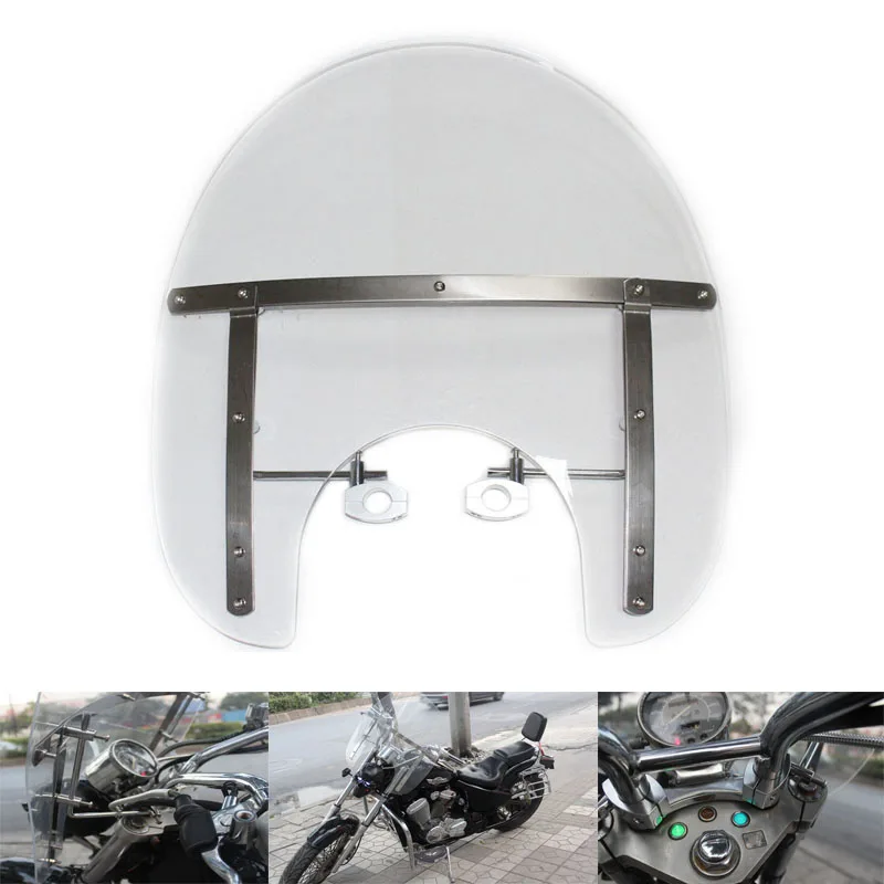 7/8'' 1'' Handlebars Deflector Clear Windshield Windscreen 24 For Harley Honda Yamaha Kawasaki Suzuki | Автомобили и