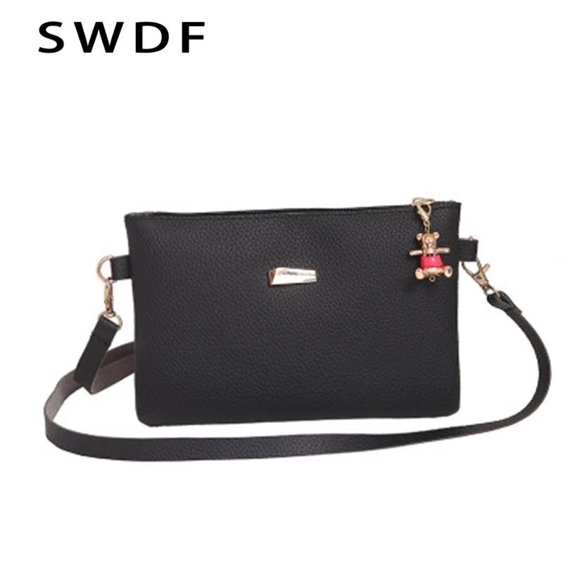 Women New Bags Handbag Over Shoulder Sling Messenge Crossbody Leather Envelope Clutch Black ...