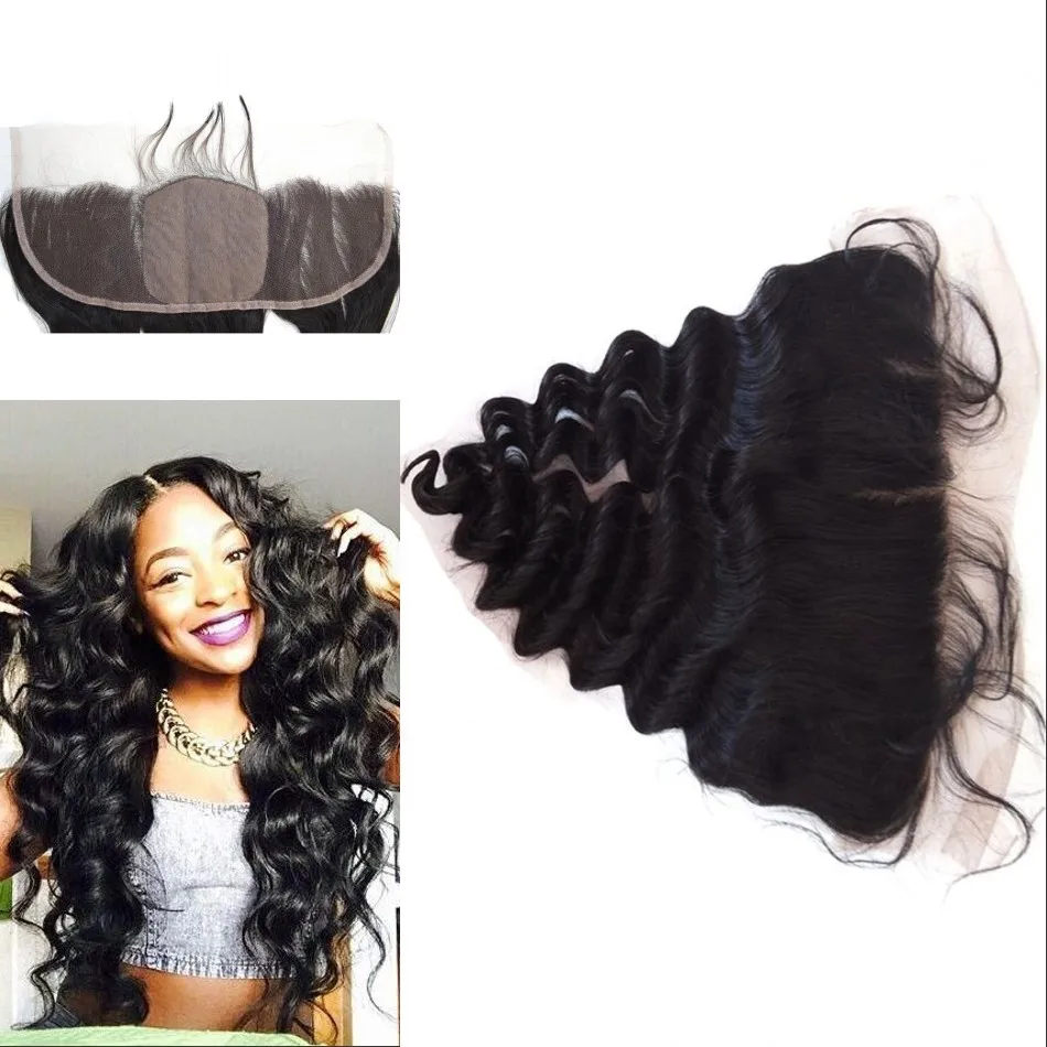 

Ear to Ear Silk Lace Frontal Malaysian Loose Wave 13*4 Silk Lace Frontal Unprocessed Hair DHL Free