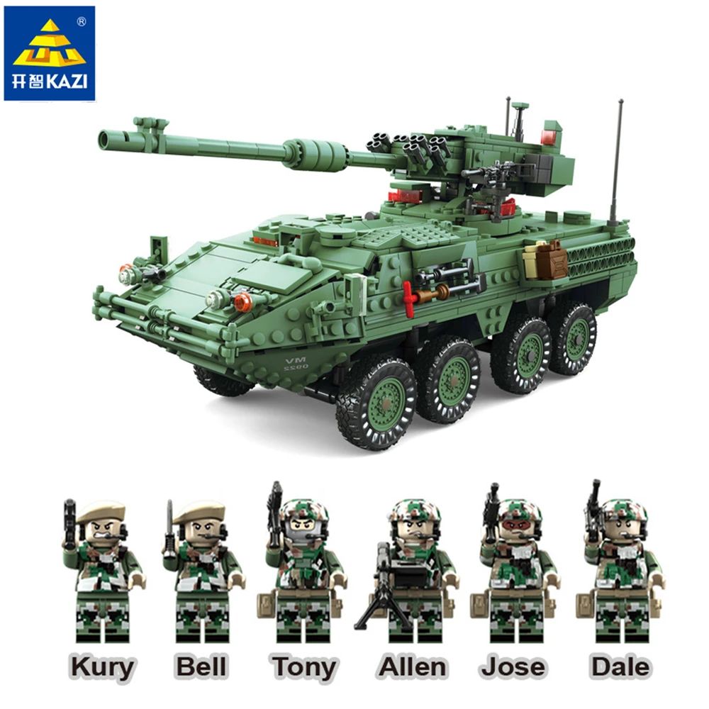 KAZI 1672+ pcs Century Military Technic weapon Series MGS-M1128 TANKS Building blocks set Classic Tank Toys for children