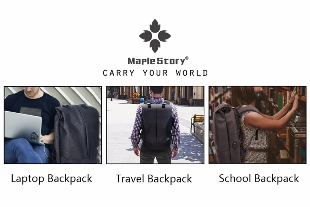 15," путешествия USB компьютер рюкзак многофункциональный, вместительный рюкзак для мужчин и женщин USB зарядный порт ноутбук рюкзак