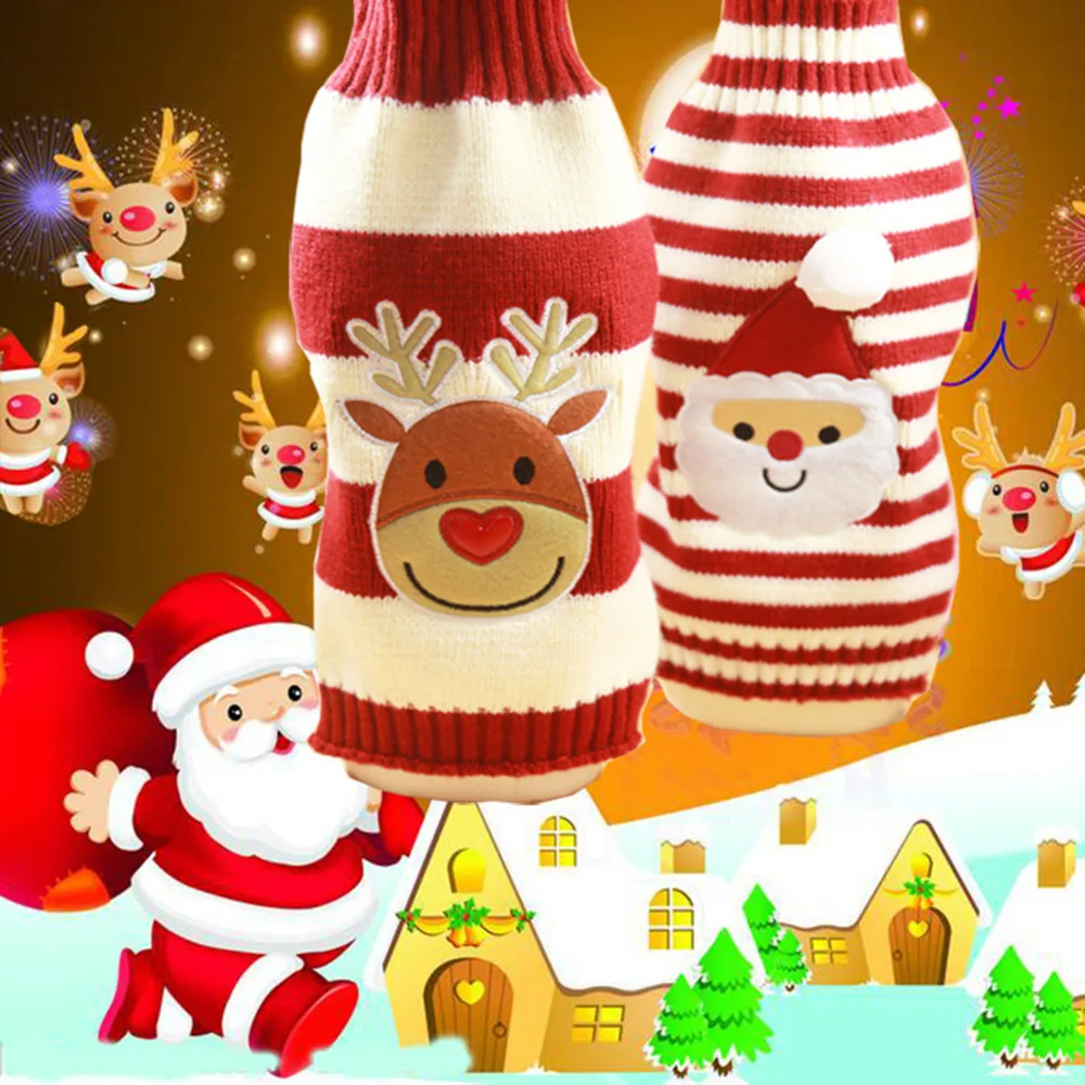 

Winter Cartoon Dog Clothes Warm Christmas Sweater For Small Dogs Pet Clothing Coat Knitting Crochet Cloth Jersey Perro