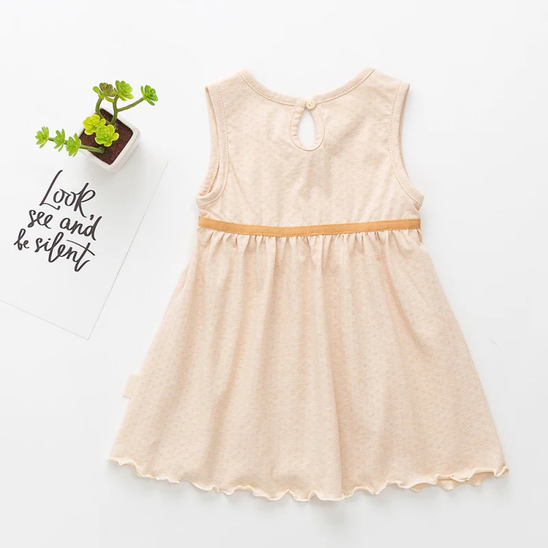 Baby Girl Dress 0-2T Newborn Cute Baby Bow-knot Cotton Sleeveless Children's Pleated  Dress Infant Baby Dress Baby Clothes H