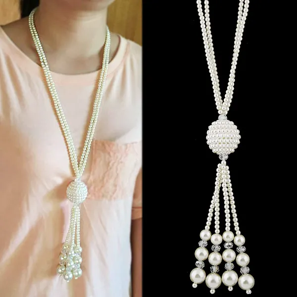 Amader Fashion Long Multilayer Pearl 