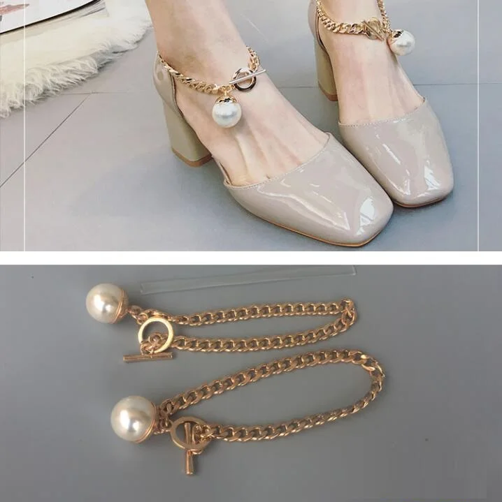 

(1pair/lot) pearl drill sandals, high heel shoes take off the shoes to prevent foot buckle accessories