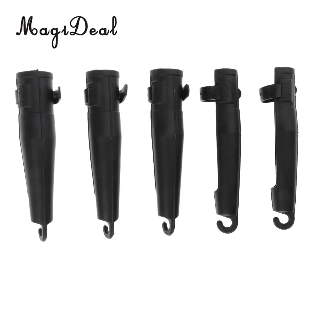 MagiDeal 5Pcs Fishing Rod Tip Cover Rod Cap Pole Glove Sleeve Protector Pole Cap with Strap for Fixing the Rod Black 20# 25#