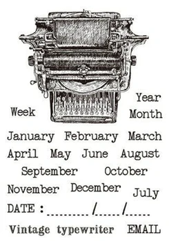 

Typewriter Month stamp Clear Stamp for Scrapbooking Transparent Silicone Rubber DIY Photo Album Decor W611