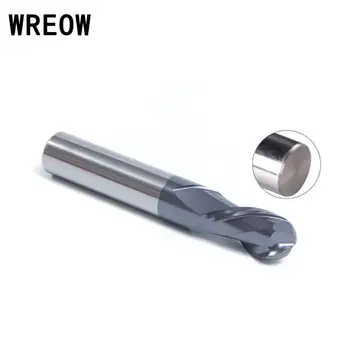 

6pcs Tungsten Steel 2 Flute Ball Nose End Mill CNC Router Bit Set Milling Cutter Aluminum Panels Metal Cutter Tool
