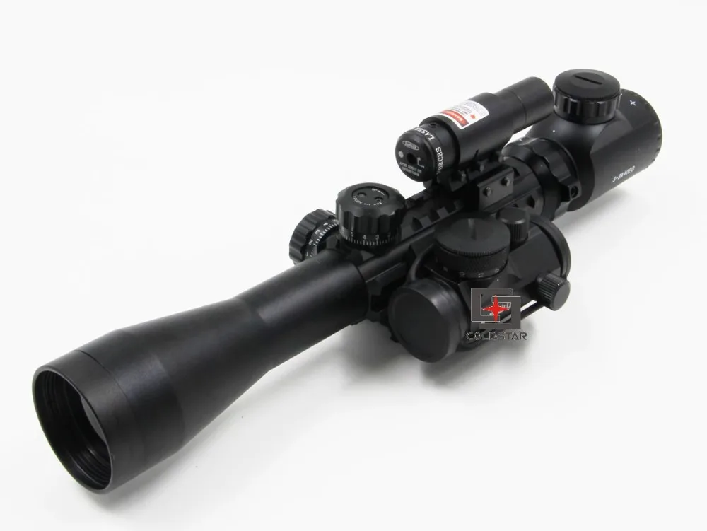 

3-9x40EG Gun Rifle Scope combo w/ Laser Sight & 1x24 Illuminated T-1 Red Green Dot Sight for Airsoft air weapon gun