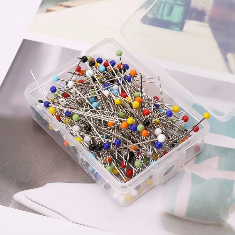 

250pcs sturdy Round Glass Ball Head Pins for crafting sewing college ornament decoration