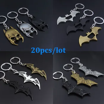 

SG 20Pcs/Lot Movie Avengers Batman Keychains The Dark Knight Bat Man Mask Pendants Keyring Car Bag Llaveros Men Jewelry Gift