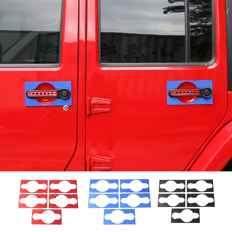 

MOPAI Car Exterior Door Handle Guard Trim Cover Decoration Aluminum Stickers For Jeep Wrangler 07 Up Car Styling 2 & 4 Doors