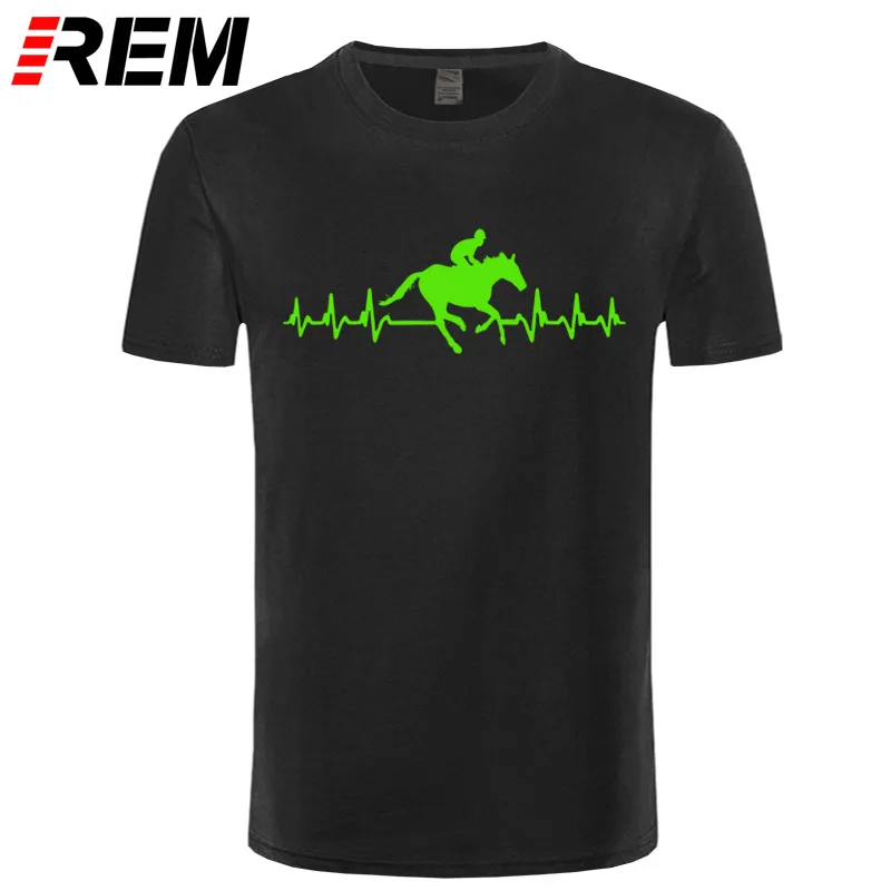 العينية انها في بلدي نبضات الفارس ركوب الخيل t قميص t-shirt الحصان racinger القلب أعلى الصيف عارضة الرجل تي شيرت نوعية جيدة