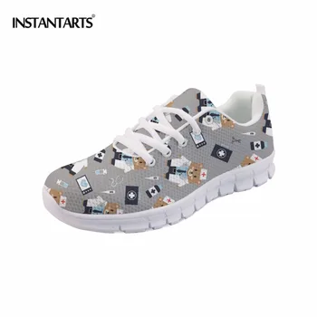 

INSTANTARTS 2018 Spring Men's Casual Shoes Cool 3D Cartoon Doctor Printed Sneakers Fashion Men Comfortable Men Flat Shoes Boys