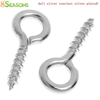 

8SEASONS Screw Eyes Bails Top Drilled Findings Silver Color Color 12mm x 5mm,1000PCs (B32012)