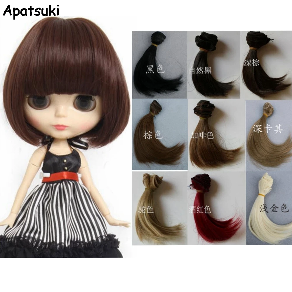 10 100cm Doll Wigs For Barbie Doll DIY Doll Nature Curly Hair Wavy Wigs Natural Brown