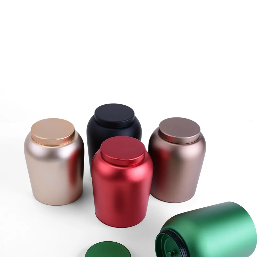 New Arrival Small Round tea tin box candy storage metal box five colors