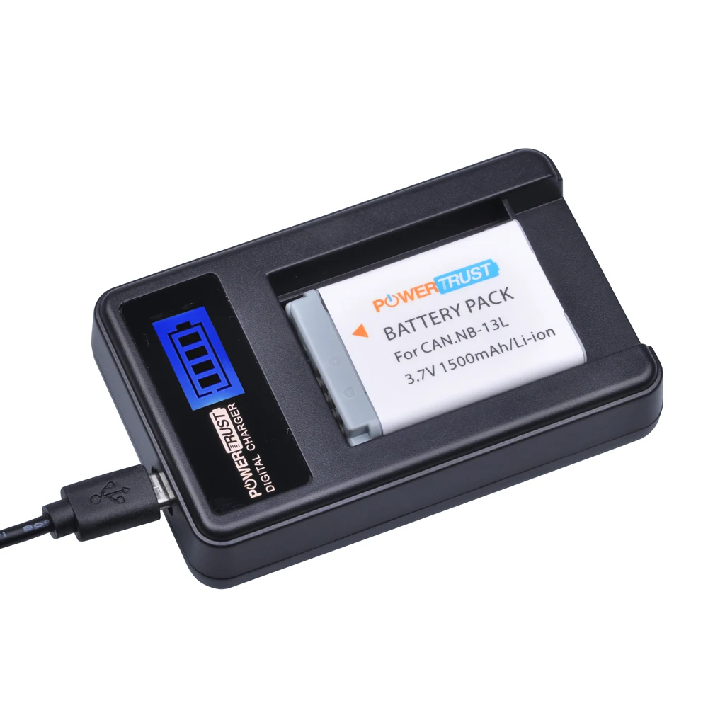 1Pcs NB 13L NB 13L NB13L Battery + LCD USB Charger for Canon PowerShot G5X G7X G9X G7 X Mark II