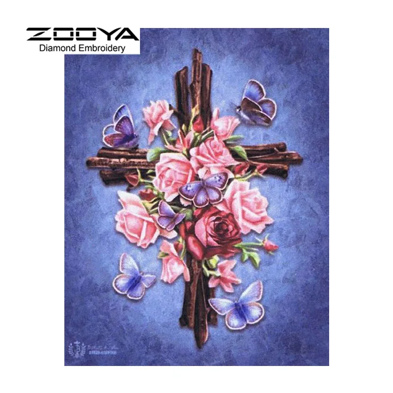 

5D DIY Diamond Painting Flower Crystal Diamond Painting Cross Stitch Rose Flowers &Crosses Needlework Home Decorative BJ1144