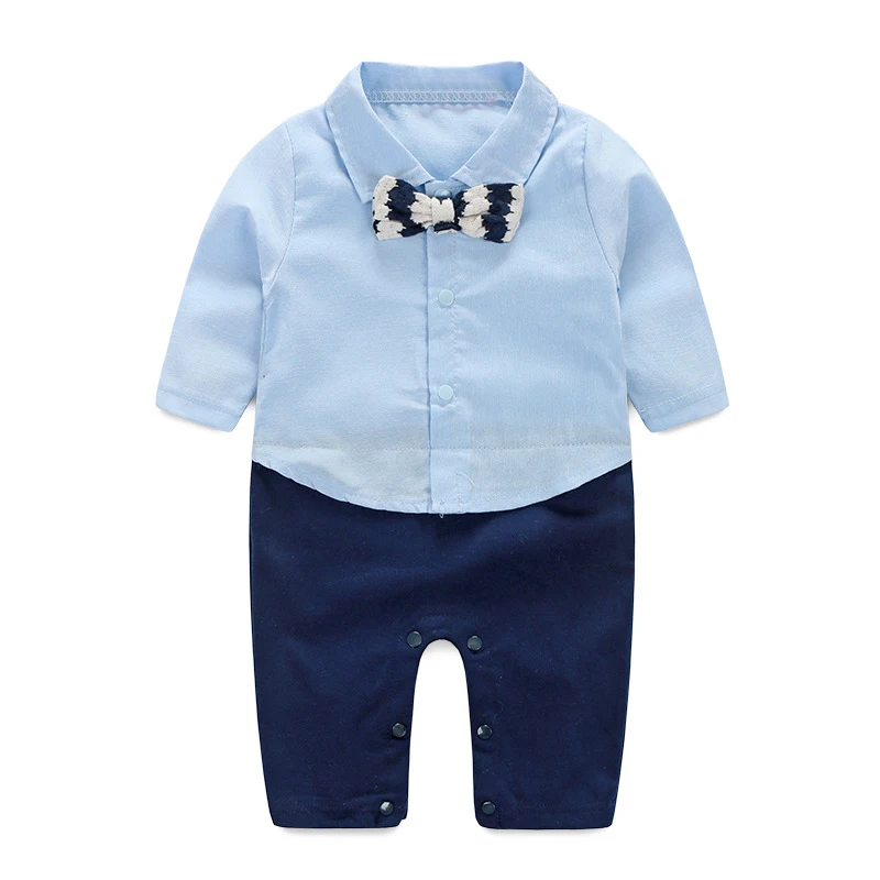 Комплект одежды из 2 предметов для новорожденных 0-24 месяцев, весна-осень, Костюм Джентльмена, полосатая куртка+ комбинезон, 1 день рождения, Одежда для младенцев, BC1157