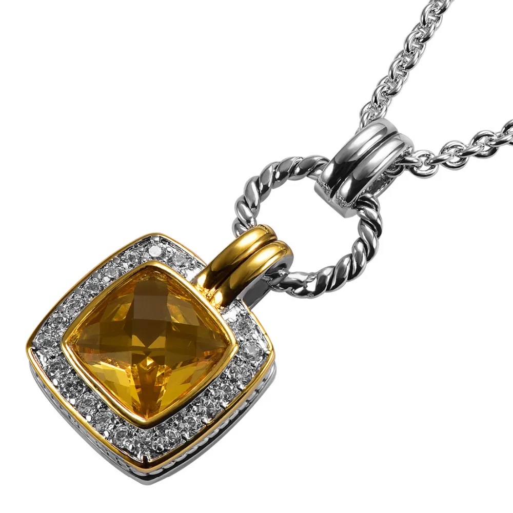 

Yellow Crystal Zircon 925 Sterling Silver Fashion Pendant TE742