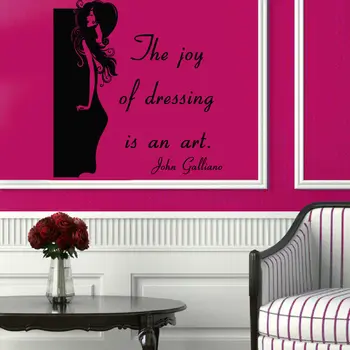 

Wall Decals Fashion Girl Quote Dressing Art Vinyl Sticker Mural Wall Decor
