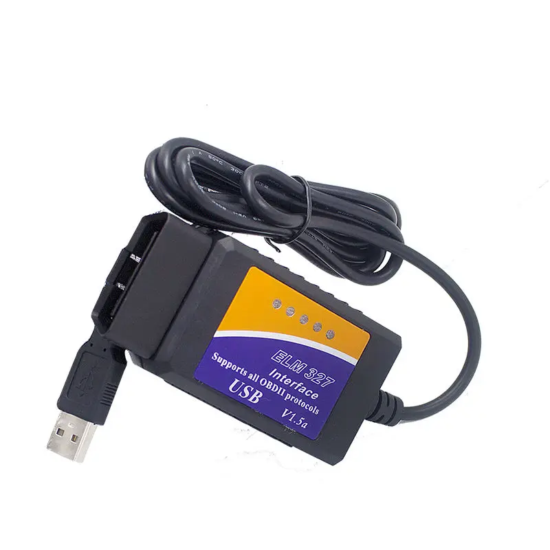 Настоящий 25K80 ELM327 USB пластик OBD2 Авто диагностический инструмент версия V1.5 ELM 327 USB интерфейс OBDII CAN-BUS сканер