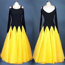 Взрослый женский 2 цвета Производительность Танцы костюмы для занятий бальными танцами платье современные танцы, вальс, танго, фокстрот конкурс платье