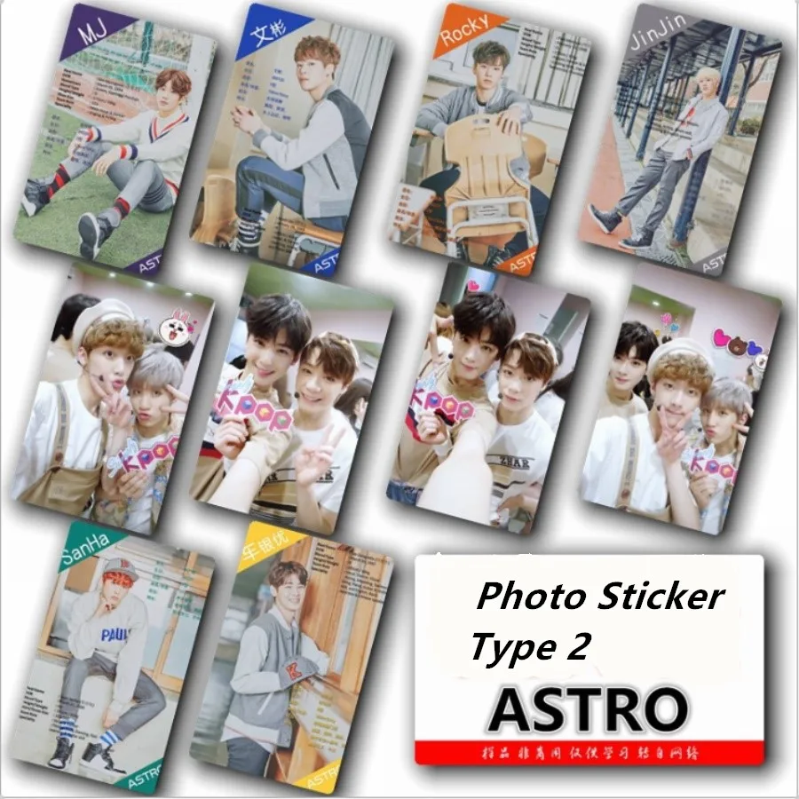 Kpop Astro Кристальные наклейки для фотографий, новые модные летние Стикеры для фотографий, 10 шт