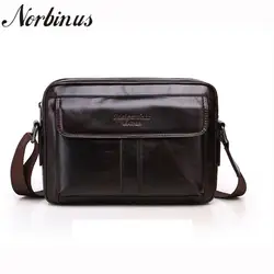 Norbinus Для мужчин мужская сумка из натуральной кожи Курьерские сумки Коускин Crossbody сумки для Для мужчин кожаные сумочки Повседневное