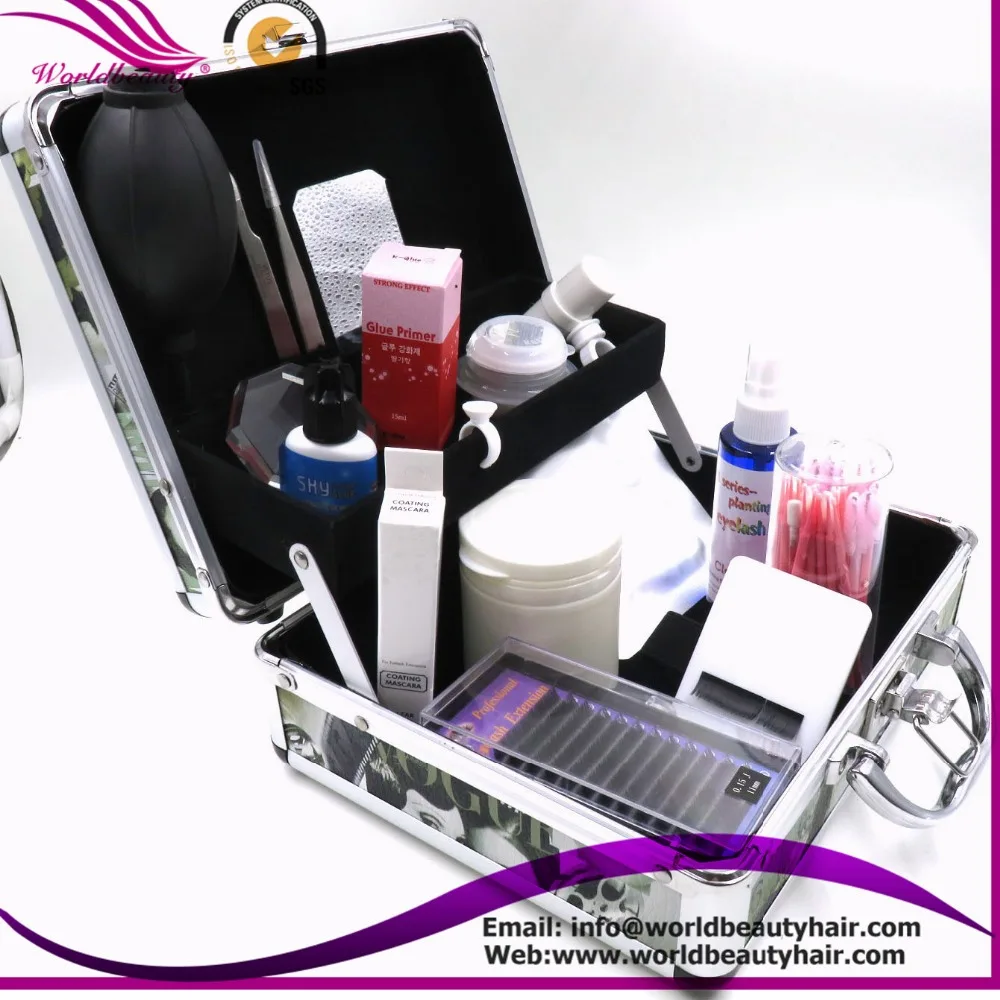 

Professional False Eye Lash Eyelash Extension Full Kit Tools Glue Set With Case