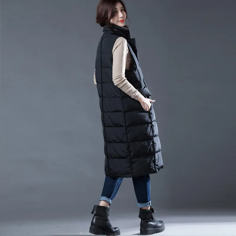 2018 Ceciliayu Winter New Style Women's Warm Vest Fashion Down Women's Vest Slim Standard Sleeveless White Duck Down Coats